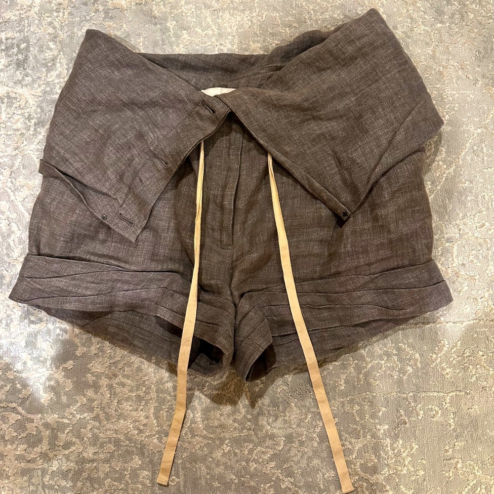 Phillip Lim Linen High waist fold down shorts 2